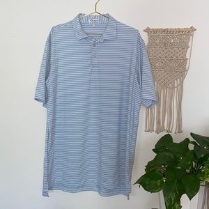 Peter Millar Summer Comfort Blue Stripe Men’s Golf Polo